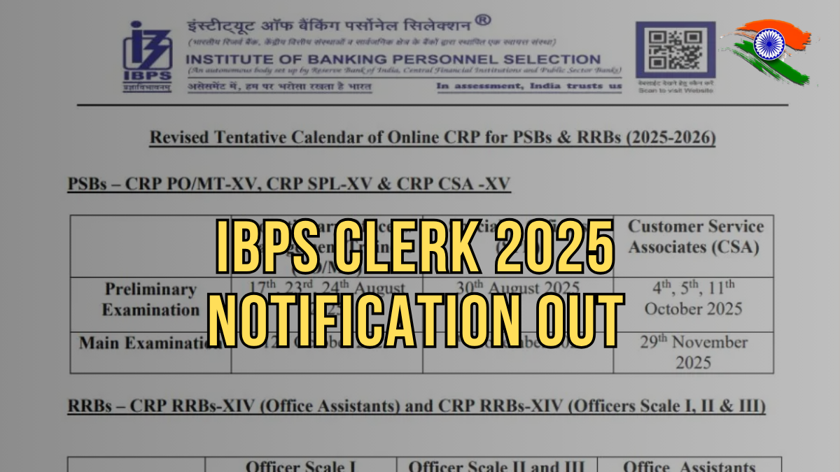 IBPS Clerk 2025 Notification Out